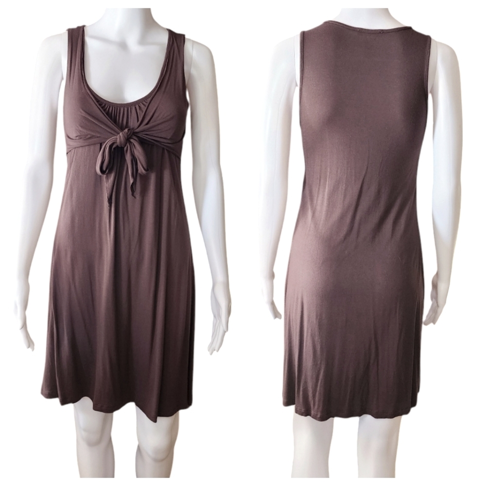 Mark. Brown Mini Dress with Tie Front